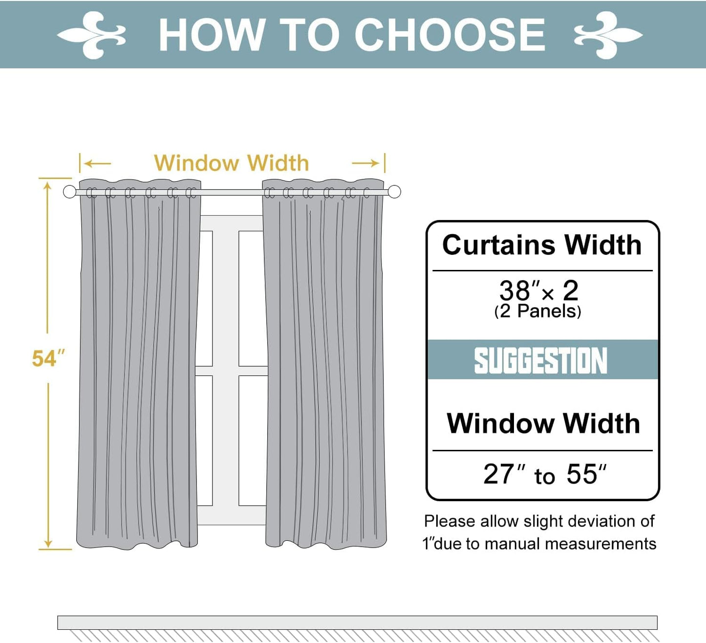 ChrisDowa Grommet Blackout Curtains for Bedroom and Living Room - 2 Panels Set Thermal Insulated Room Darkening Curtains (Light Grey, 38W x 54L)