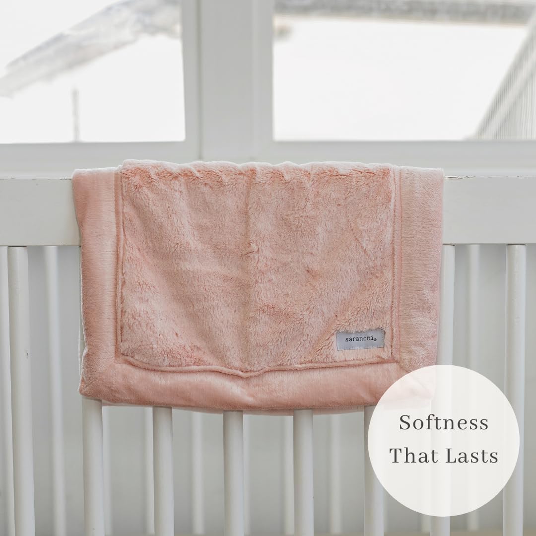 SARANONI Security Blankets for Babies Super Soft Boutique Quality Lush Luxury (Peach Blush, Mini 15" x 20")