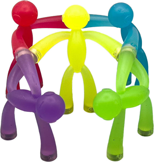 MAGMEN Enhanced Grip Magnetic Fidget Toy Figures for Kids 3-8 & Toddlers| 5 Piece Opaque Color Multipurpose MagnetSet for Travel, Road Trip, Office & Stocking Stuffer Gifts.