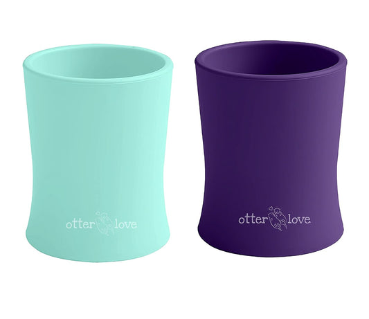 otterlove Silicone Baby & Toddler Training Cup - Pediatric OT Approved - 100% Platinum Pure LFGB Silicone - Unbreakable - Plastic Free - Tiny Cup Perfect for Baby Led Weaning