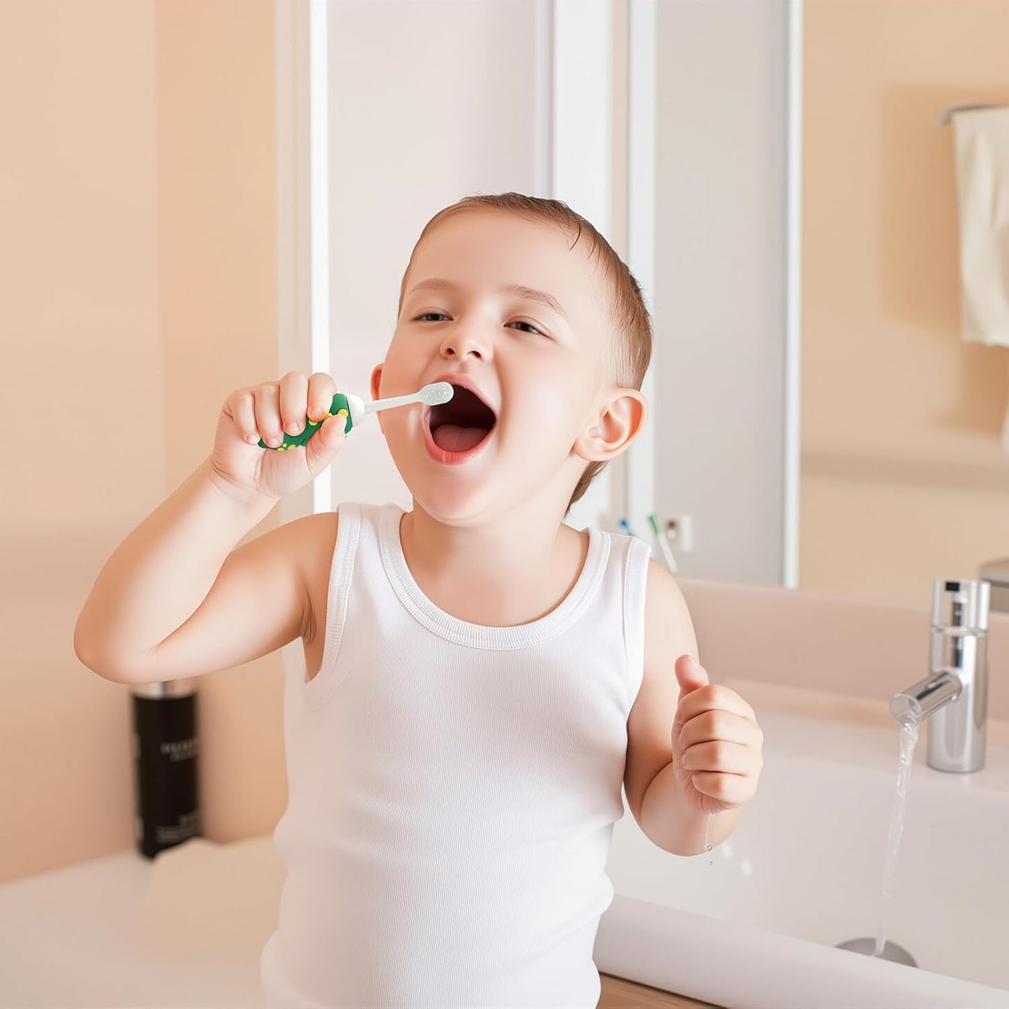 Neverfade Dinosaur Kids Toothbrush - Extra Soft Wide Head Toothbrush Tor Baby, 0.08mm Soft Filament Toddler Toothbrush for Kids 2-4,Make Brushing Fun and Protect Kids Delicate(Pink)