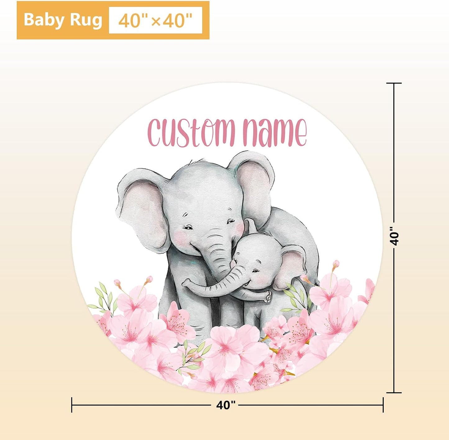 Personalized Crib Bedding Set, 5 Pcs Custom Nursery Bedding Sets with Name, Infant Bedding Set for Baby Girls, Pink Elephant Double Layer Baby Crib Set, Babies Toddlers Kids Customized Gifts