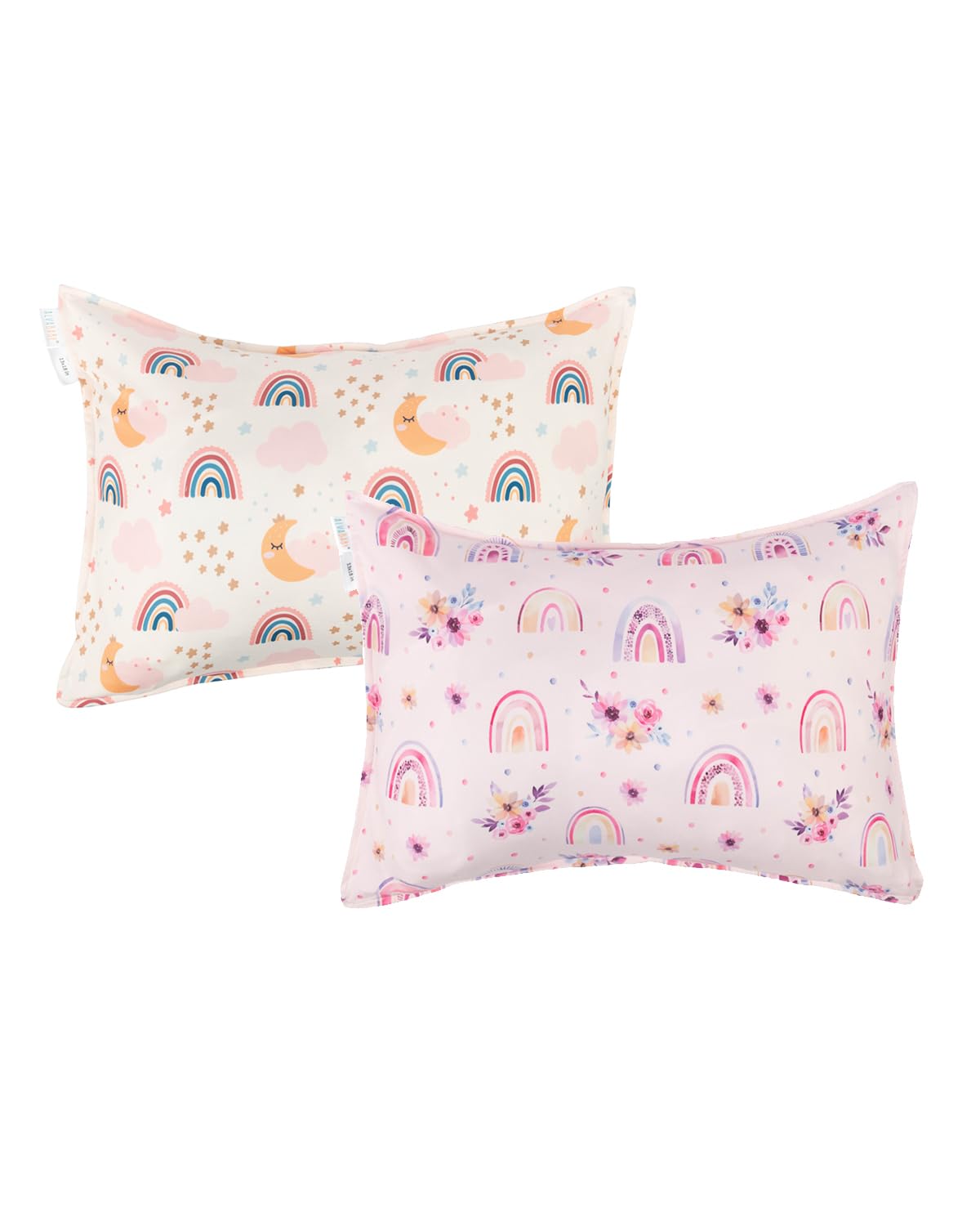 ALVABABY Toddler Pillowcases Stretchy Soft Kids Pillow Cover 2 Pack Fit 13"x 18" or 12"x20" Envelope for Girl Boy Sleepy Travel