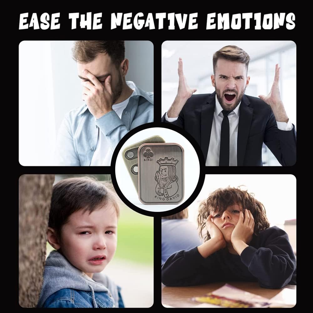 Magnetic Metal Fidget Toys - Metal Poker Queen Fidget Slider Stress Relief Toy, Men's EDC Toy Fidget Toy Haptic Coin, Office Desk Toys Gifts for Boyfriend and Father (Queen)