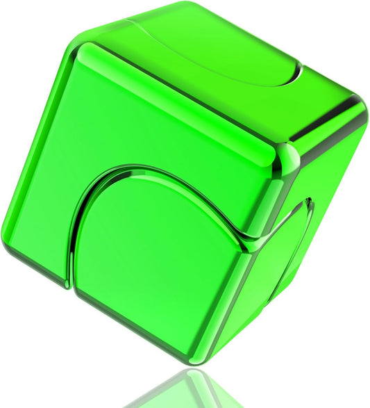 Infinity Gear Fidget Spinner for Kid Adult, Transformable Spinning Top Metallic Fidget Toys for Anti-Anxiety Stress Relief Autism ADHD, 2-in-1 Cube Focus Toy for Desktop Office Classroom Green