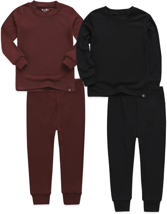 VAENAIT 6M-12Y Toddler Kids Girls Boys Soft Comfy Modal Tencel Solid Raglan Sleepwear Pajamas Pjs 2pcs/4pcs Set