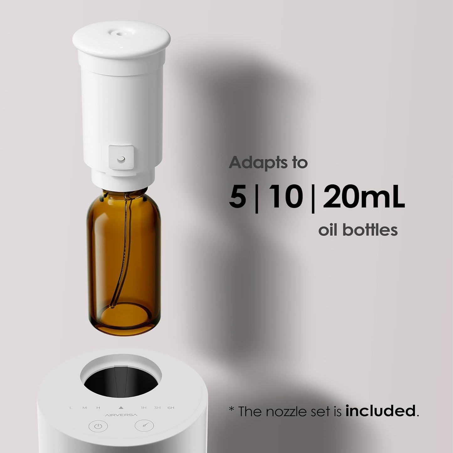 Waterless Diffuser for Essential Oil, Battery Operated Nebulizer, 0.7 Fl.Oz./ 20mL Capacity, Mini Scent Air Machine, 3 Countdown Timers & 3 Mist Levels for Home, Room, Car, Office - AN6 Yogurt