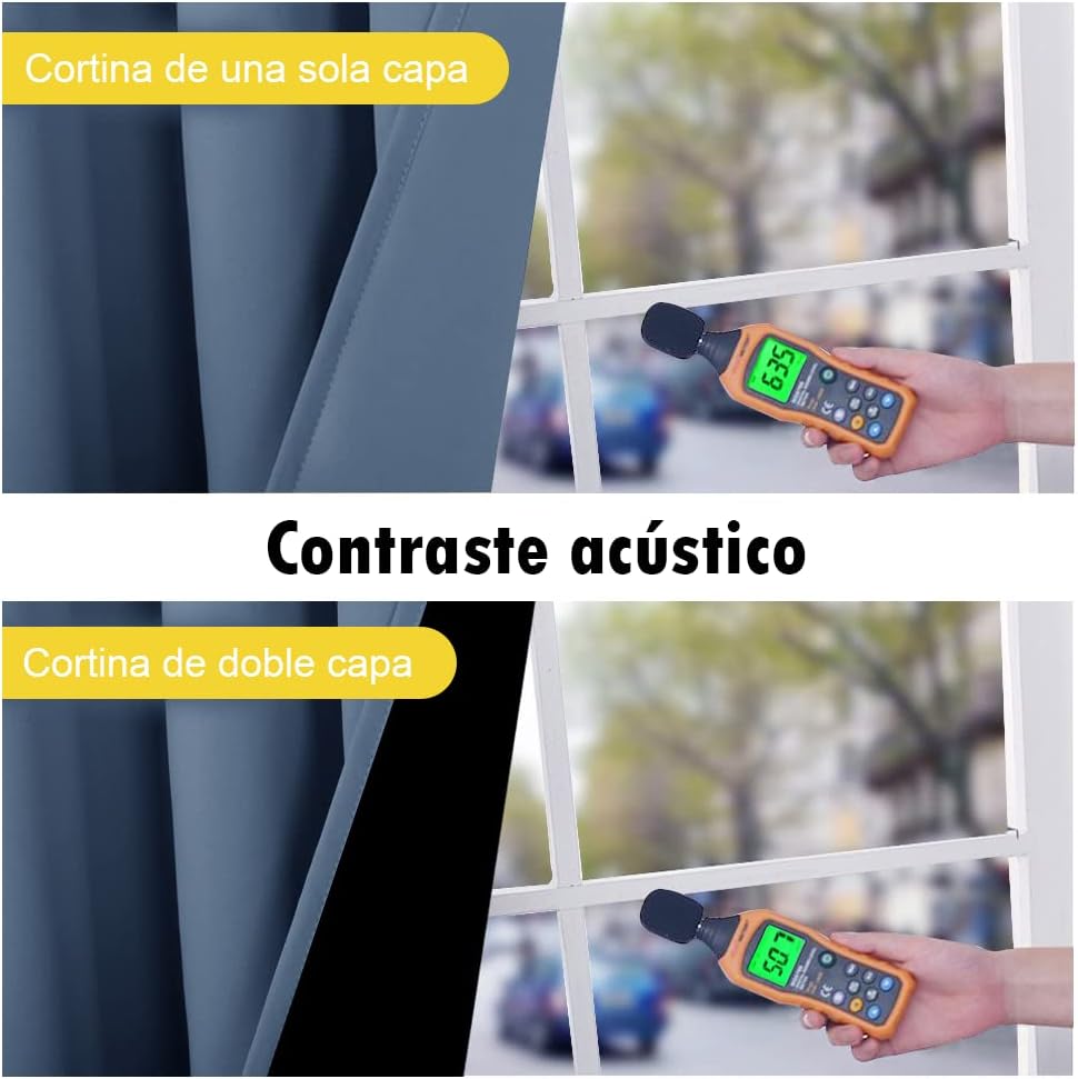 NICETOWN 100% Blackout Curtains with Black Liners, Thermal Insulated Full Blackout 2-Layer Lined Drapes, Energy Efficiency Window Draperies for Boy's Room (Stone Blue, 2 Panels, 52-inch by 45-inch)