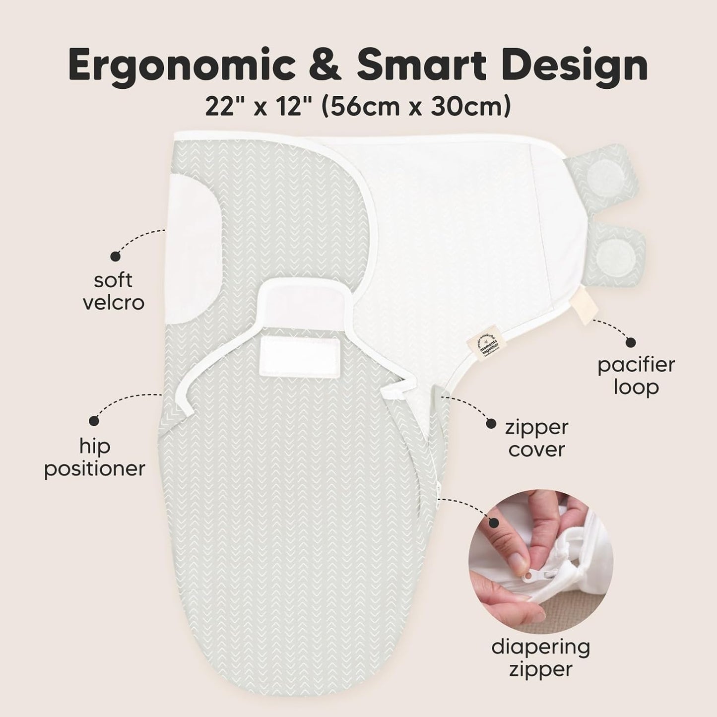 Baby Swaddle Sleep Sacks with Zipper - 3-Pack Swaddles for Newborns 0-3 Months, Infant, Baby Girls, Boys, Soft & Durable Newborn Sleep Sack, Easy Diaper Change Swaddling Blanket(Forest)