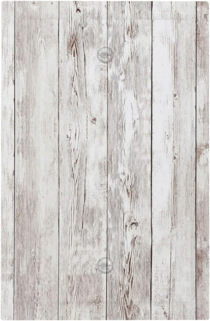 Light Switch Cover Plate Rustic Vintage White Wood Grain 1 Gang No Device Blank Electrical Wall Plates Faceplate Decorative Switch Plate for Farmhouse Home Decor