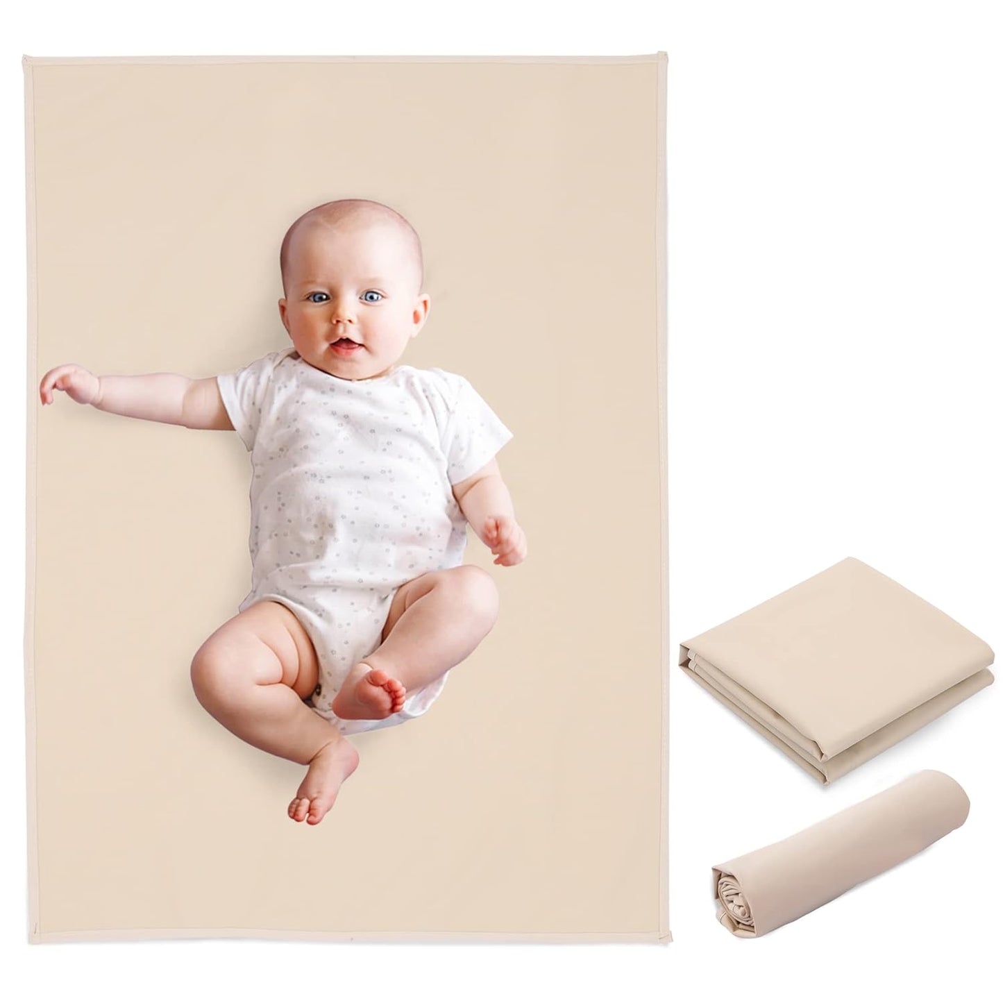 Vegan Leather Baby Changing Mat - Wipeable Portable Changing Pad, Foldable Travel Changing Mat for Baby, Newborns Toddlers Shower Gifts (Apricot,20"*28")