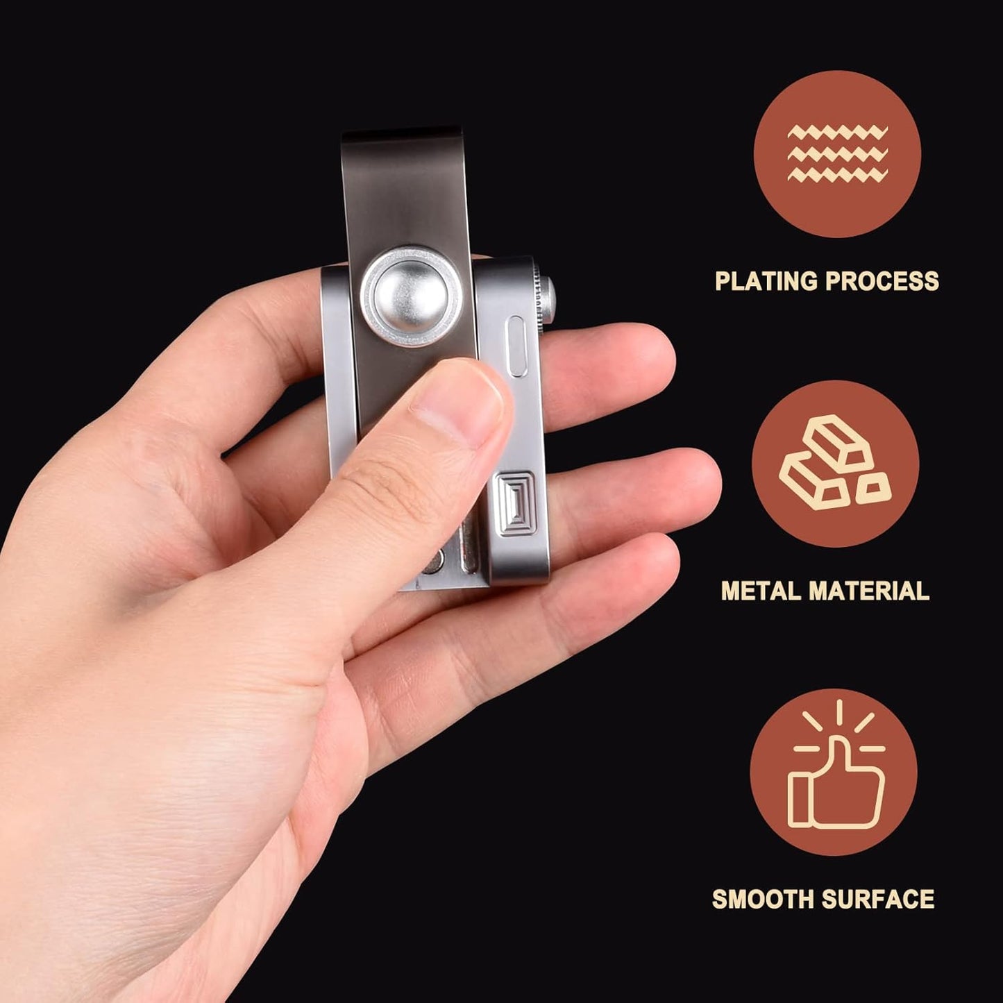 EDC Metal Fidget Slider Toys- Stress Relief EDC Fidget Slider Casual Metal Adult's Hand Toys Office Desk Toys Gifts Stress Toys for Adults(Mini Camera)