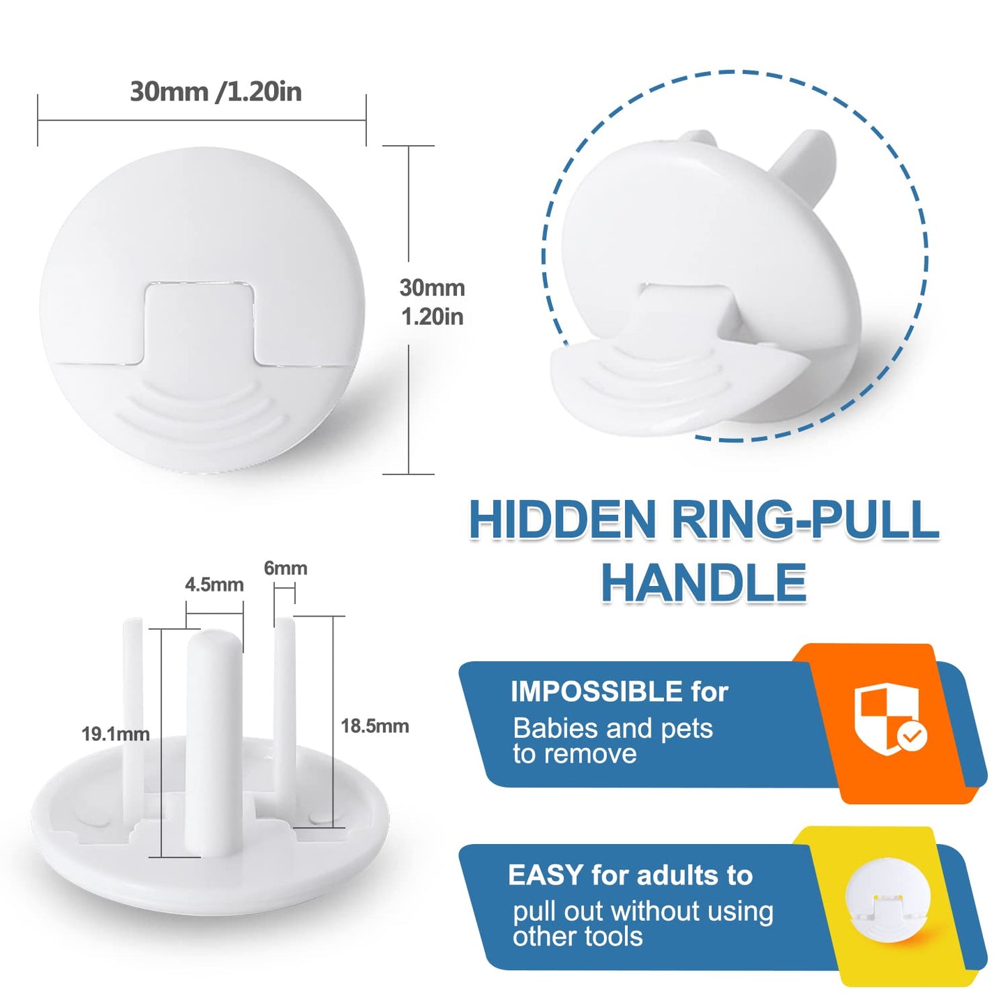 Outlet Covers Baby Proofing White - PRObebi 38 Pack Plug Covers for Electrical Outlets, Child Proof Socket Covers, Baby Safety Products for Home, Office, Easy Insatllation, Protect Babies