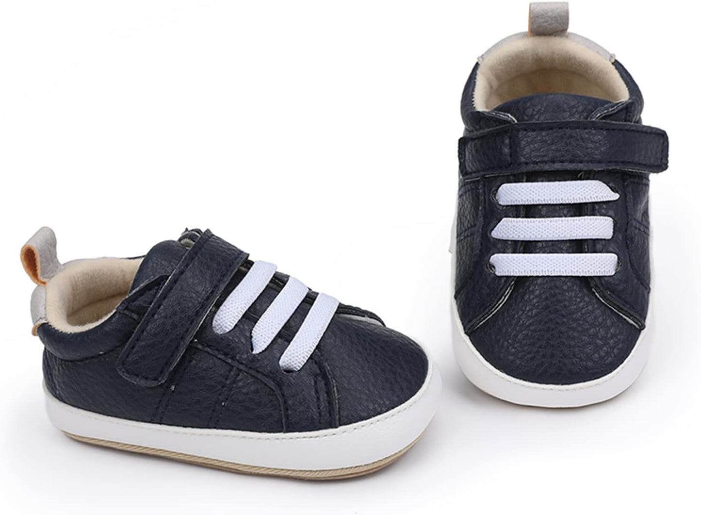 SOFMUO Baby Boys Girls High Top Ankle PU Leather Sneakers Soft Rubber Sole Infant Moccasins Newborn Oxford Loafers Anti-Slip Toddler Wedding Uniform Dress Shoes