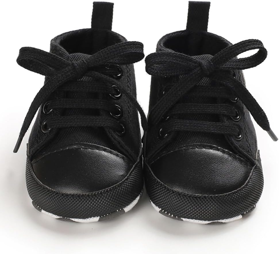 Unisex Baby Girls Boys Canvas High-top Shoes, Newborn Infant Anti-Slip Soft Sole Frist Walking Breathable Sneakers
