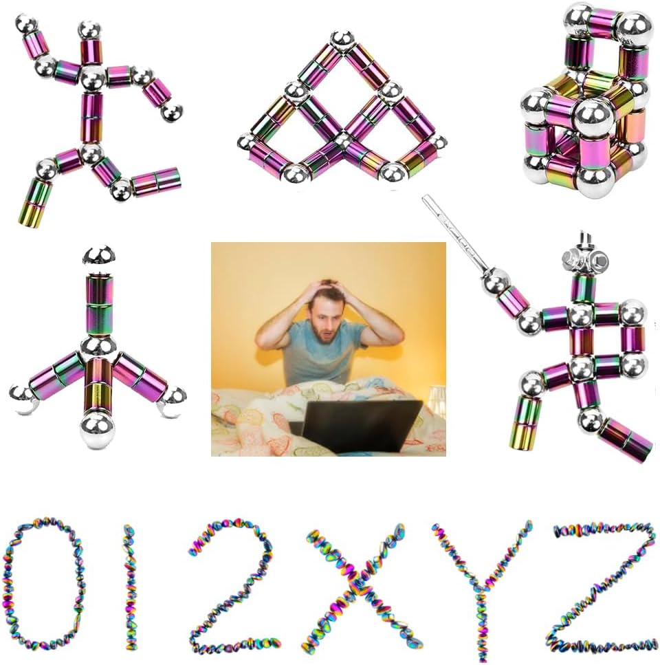 Fidget Toys Adults Set Over 600+PCS Magnetic Balls and Fidget Pen with Gift Box for Cool Stuff