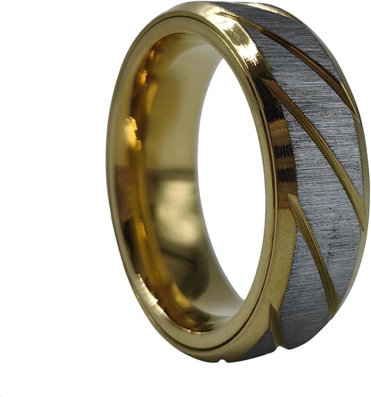 EDC Fidget Slider Fidget Toy Adult Stress Relief Metal Ratchet Ring Jewelry ADHD Recreational Fidget Toy Tactile Coin (Golden, 11)