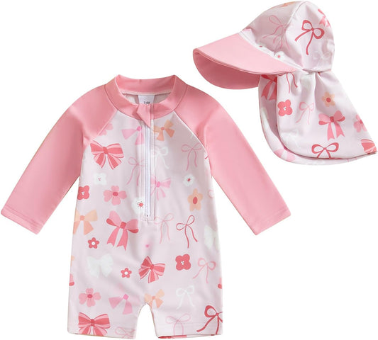 Hnyenmcko Baby/Toddler Boy Rash Guard Swimsuit Long Sleeve One Piece Zipper Swimwear Sunsuit Infant Bathing Suit Beachwear