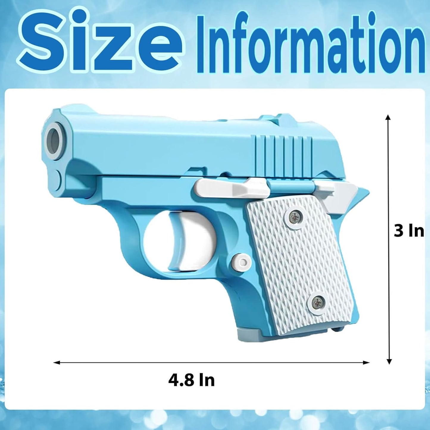 Fidget Toys Pistol, 3D Gravity Mini 1911 Fidget Pistol Toys,Fidget Sensory Toys,Stress Relief for Adults, Suitable for Relieving ADHD, Anxiety, Best Gift for Adults and Kids(Blue/White)