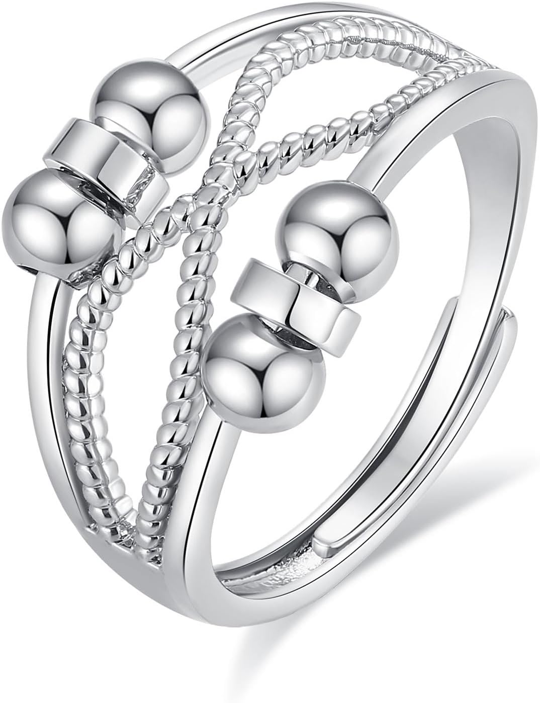 INFUSEU Funny Spinner Fidget Rings for Women Girls Anti Anxiety Stress Worry, Adjustable Size