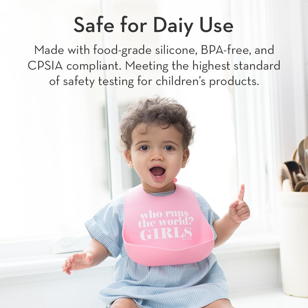 Baby Bib for Eating by Bella Tunno, Waterproof Silicone Bib with Large Food Catcher, Adjustable Fit for Babies 4-12 months & Toddlers 1-3 Years, Boys & Girls, Feast Mode