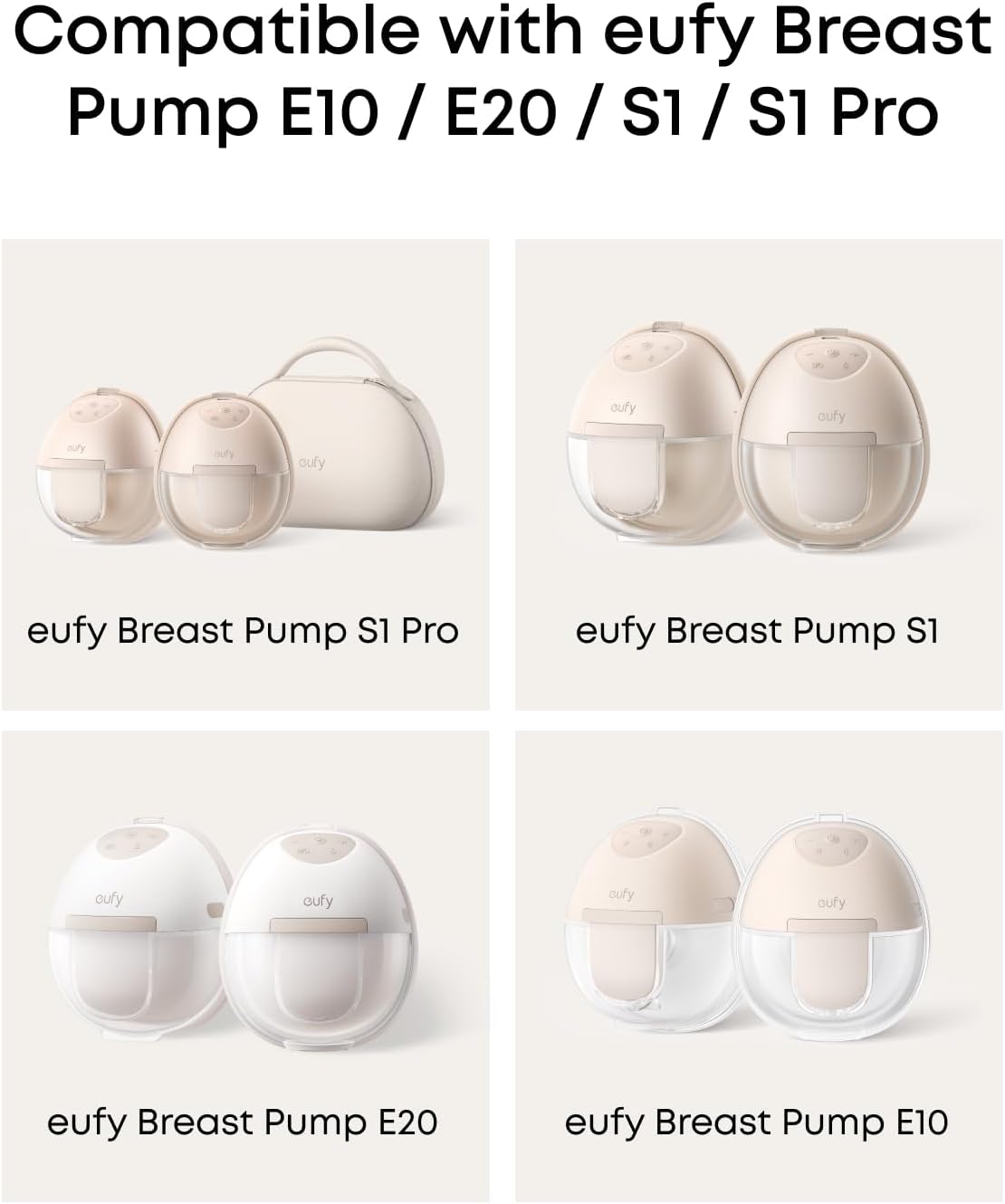 eufy Original 21mm Sizing Inserts (2-Pack) for Wearable Breast Pump S1/S1 Pro/E10/E20, Silicone Sizing Inserts, Easy to Install and Use, Comfortable and Precise Fit for Better Suction