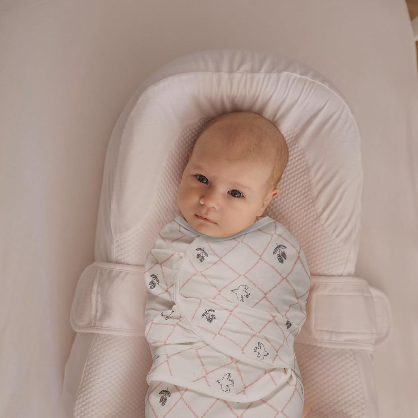 Baby Swaddle Sacks, 3-Pack Newborn Organic Cotton Swaddle Wrap, Adjustable Swaddling Blankets, Nursery Swaddling Essentials for Newborn 0-3 Months, Infant Shower Items Gift (Flowers & Rabbits)