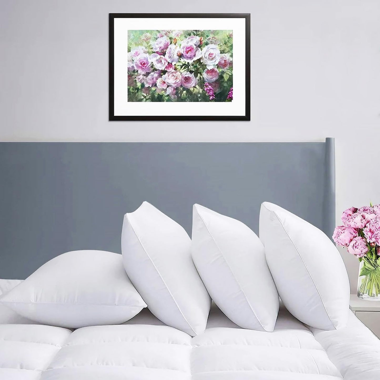 Hotel Collection Thick Bed Pillows King Size Set of 2 Soft Plush Fluffy Side Sleeper Pillow for Adults Back Sleeping High Loft Medium Firmness White 20x36 inches