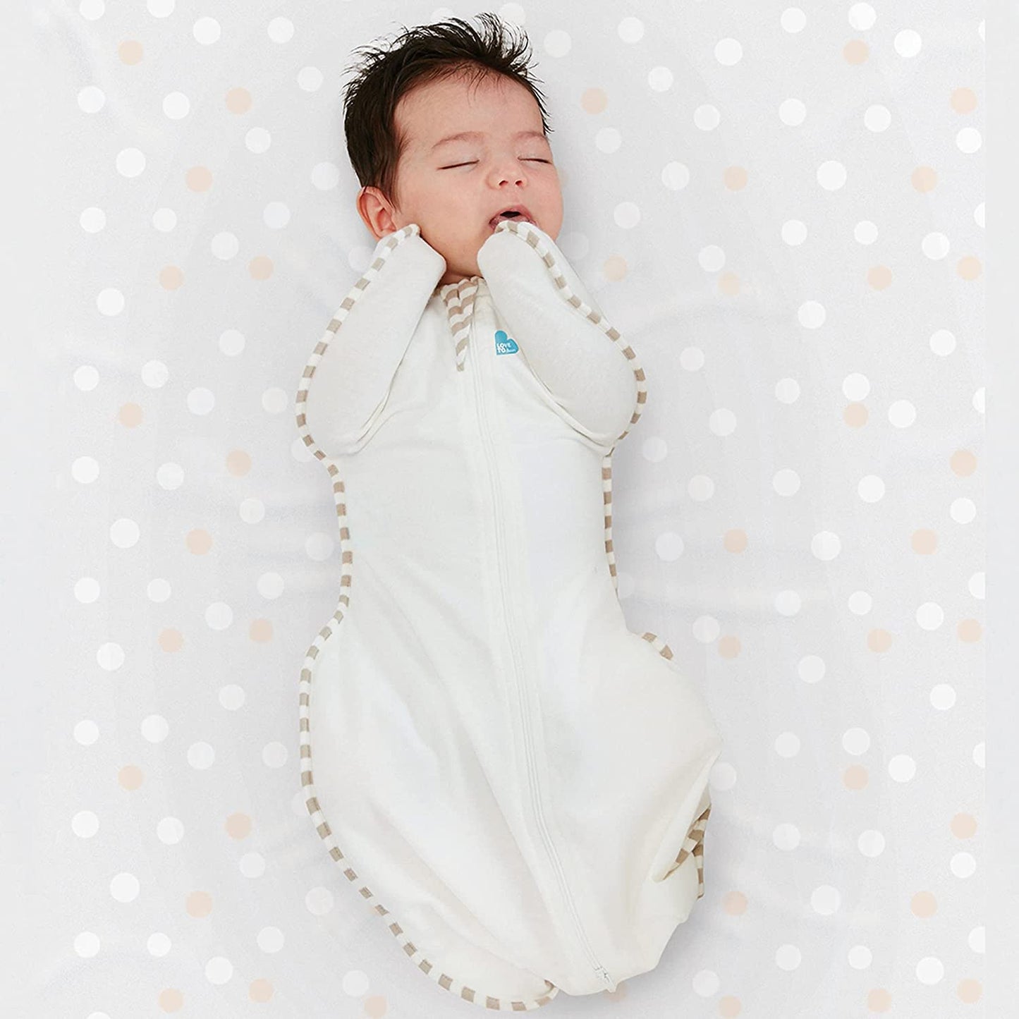 Love to Dream Organic Swaddle, Baby Sleep Sack, Swaddle Up Self-Soothing Swaddles for Newborns, Get Longer Sleep, Snug Fit Helps Calm Startle Reflex, 1.0 TOG Sleep Sack, 13-18.5lbs, Cream