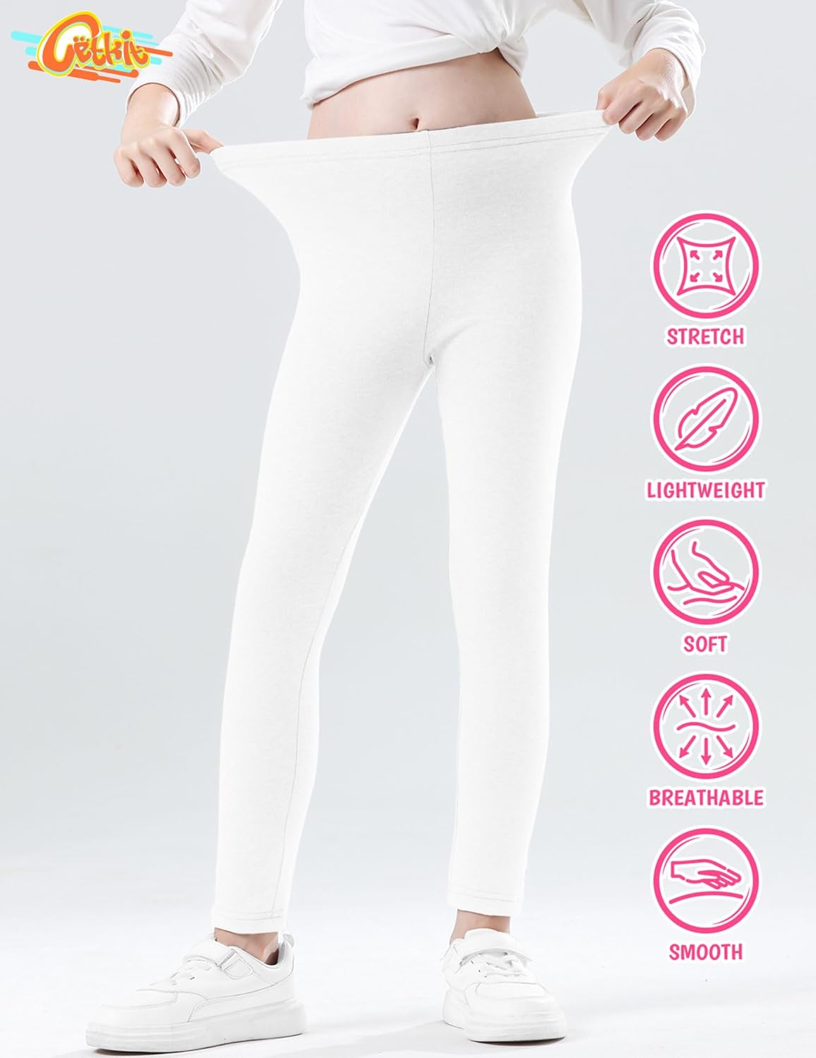 Girls Leggings Cotton Leggings for Toddler Footless Girls Pants Stretchy Baby Girl's Pants Infant Basic Leggings Size 6M -14Y