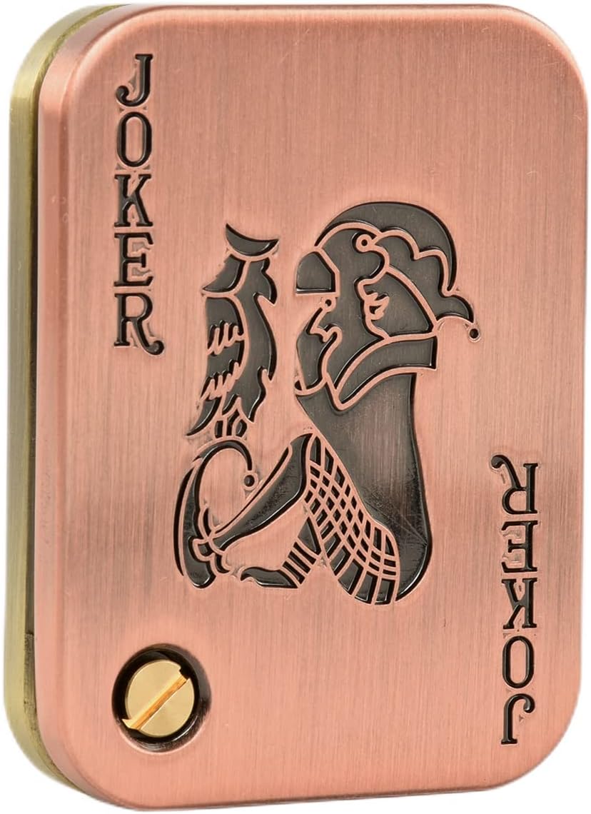 EDC Metal Fidget Slider Toys- Stress Relief EDC Fidget Slider Casual Metal Adult's Hand Toys Office Desk Toys Gifts Stress Toys for Adults(Poker-Joker)