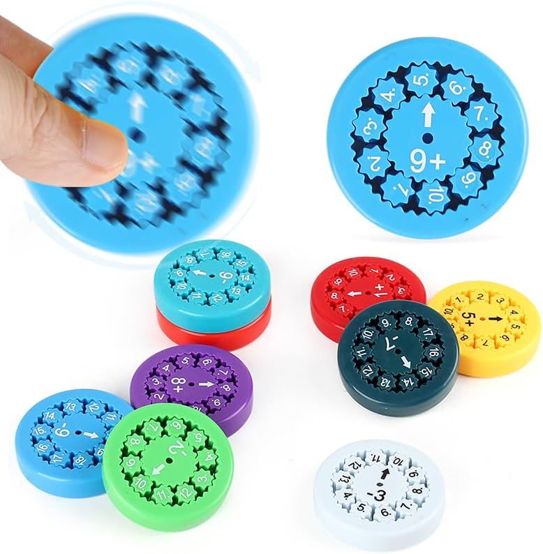 Math Fidget Spinners, Math Facts Fidget Spinners, Numbers Addition & Multiplication Math Games for Kids 3+, Kindergarten Math Learning & Educational Toys for Home School Classroom Travel Toddlers