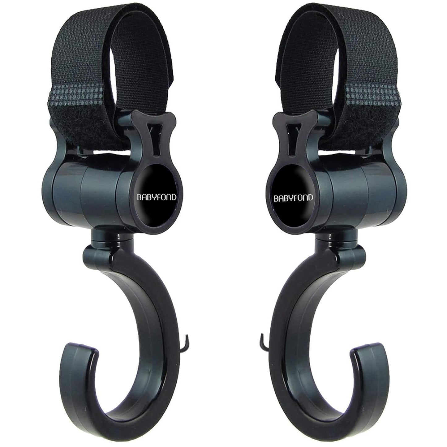 Stroller Hooks, Babyfond 2 Pack of Multifunctional Hooks, 360-degree Rotating Firm Non-Slip Stroller Hook for Buggy, Baby Carrier, Bike Bicycle, Car Headrest