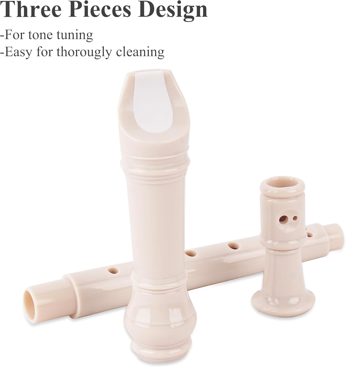 Recorder Instrument for Beginner Kids Adults,8-Hole Soprano Descant Recorder Music Flute with with Cleaning Rod & Leather Case For School Student Home Entertainment(2-Wood Beige)