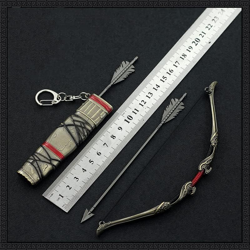 Superbuybox God of War Ragnarök Atreus Talon Bow and Arrow in Quiver Action Figures Game Toys Collection Keychain Gift Desk Decoration Backpack Pendant Gift