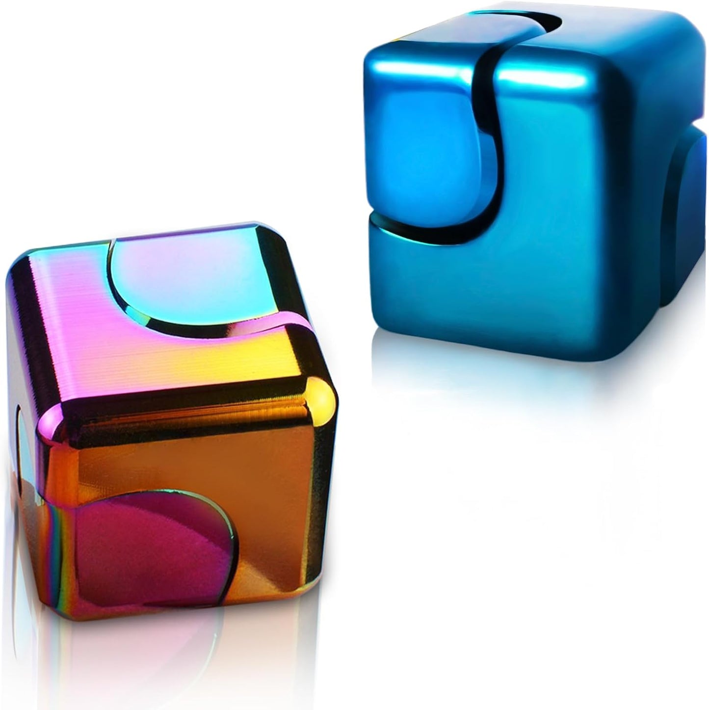 2pc Fidget Spinner Toys Cube Adults, Easter Basket Stuffers for Teens Metal EDC Cool Desk Gadgets Office Toys Small Anxiety Figette Sensory Toy, ADHD Tool Fingears Figet Stress Valentine Gift for Boy