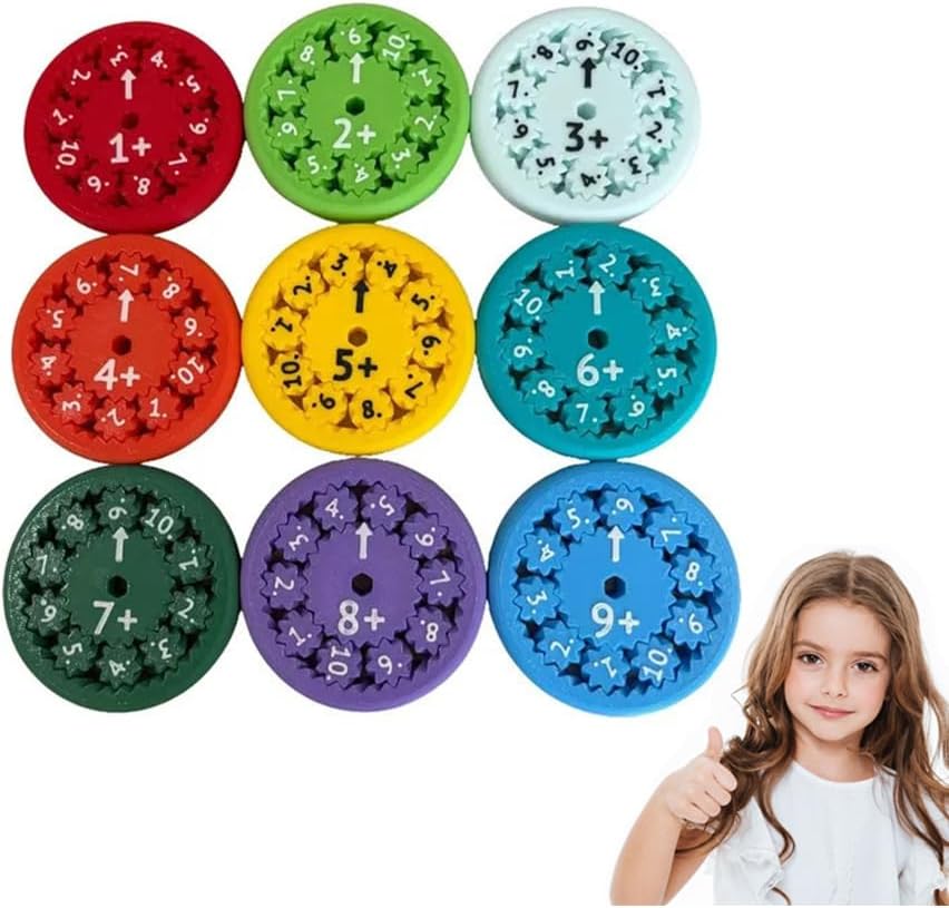 Math Fidget Spinners,Educational Math Fact Fidget Spinners - Learn Division & Multiplication - Perfect for Stimmers & Fidgeters (Add Or Subtract 9pcs)