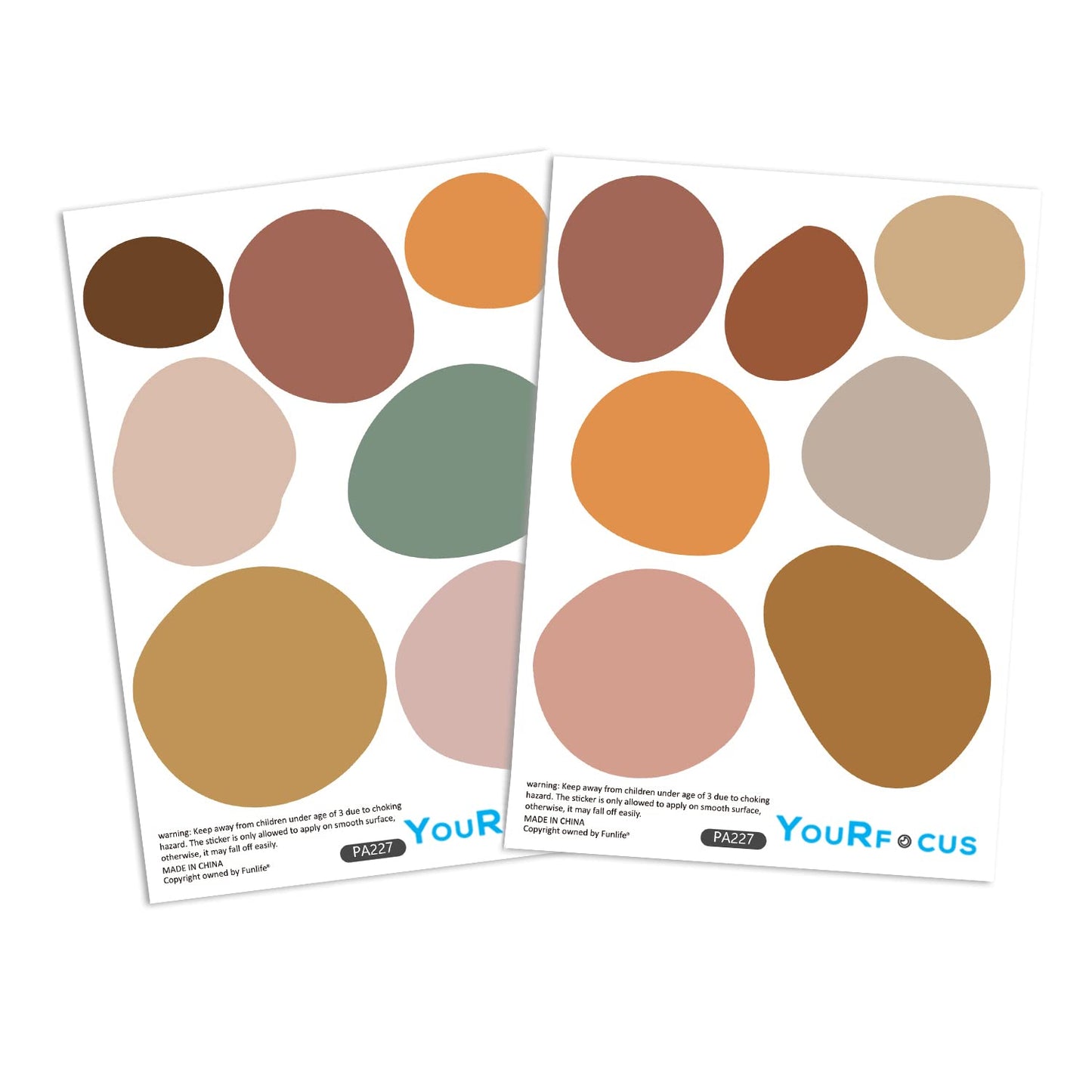 Boho Polka Dot Wall Decals 42 PCS, Boho Wall Sticker for Girls Room Living and Playroom Nursery, Removable Wall Decals Kids Room Decor Vinyl Murals DIY Cute Decorations (6 Sheets)