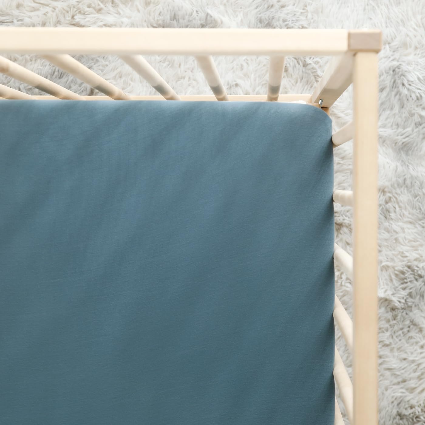 GRSSDER Mini Crib Sheets Fitted, Pack and Play Sheets 2 Pack, Ultra Soft Stretchy Pack N Play Sheets, Universal Fit for Playard Mattress, Jersey Crib Sheets Neutral for Boys and Girls, Blue