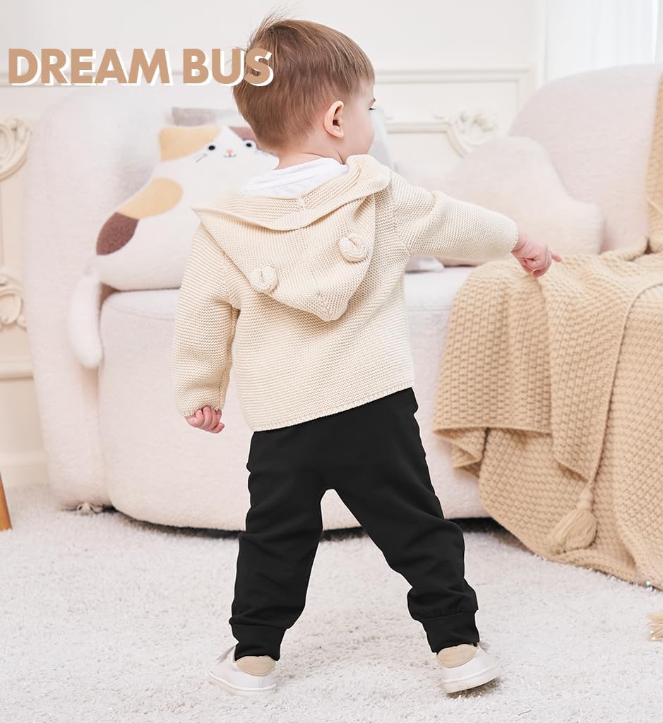 DREAM BUS Pack of 3 Toddler Jogger Pants with Pocket Toddler Boy Sweatpants Baby Boy Pants Infant Newborn Leggings
