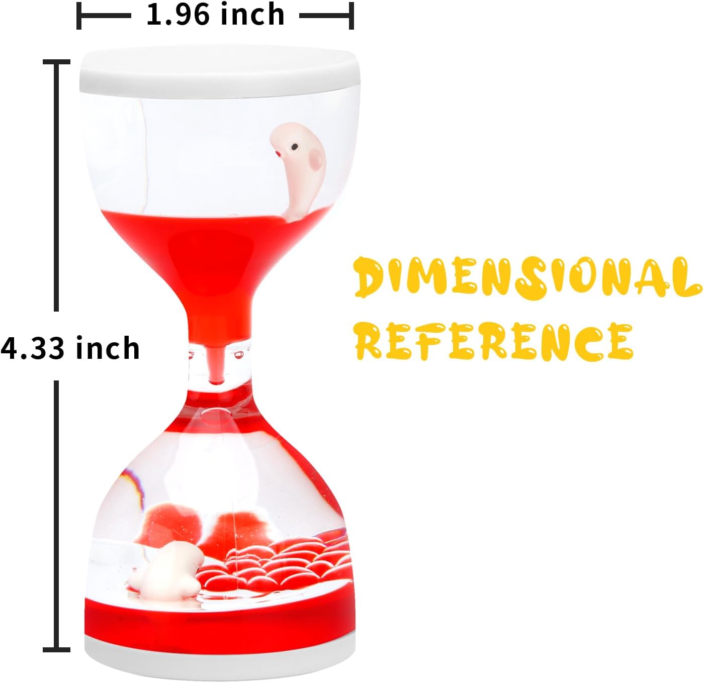 Liquid Motion Timers for Kids, Set of 3, Sensory Bubble Toys for Toddlers (red)