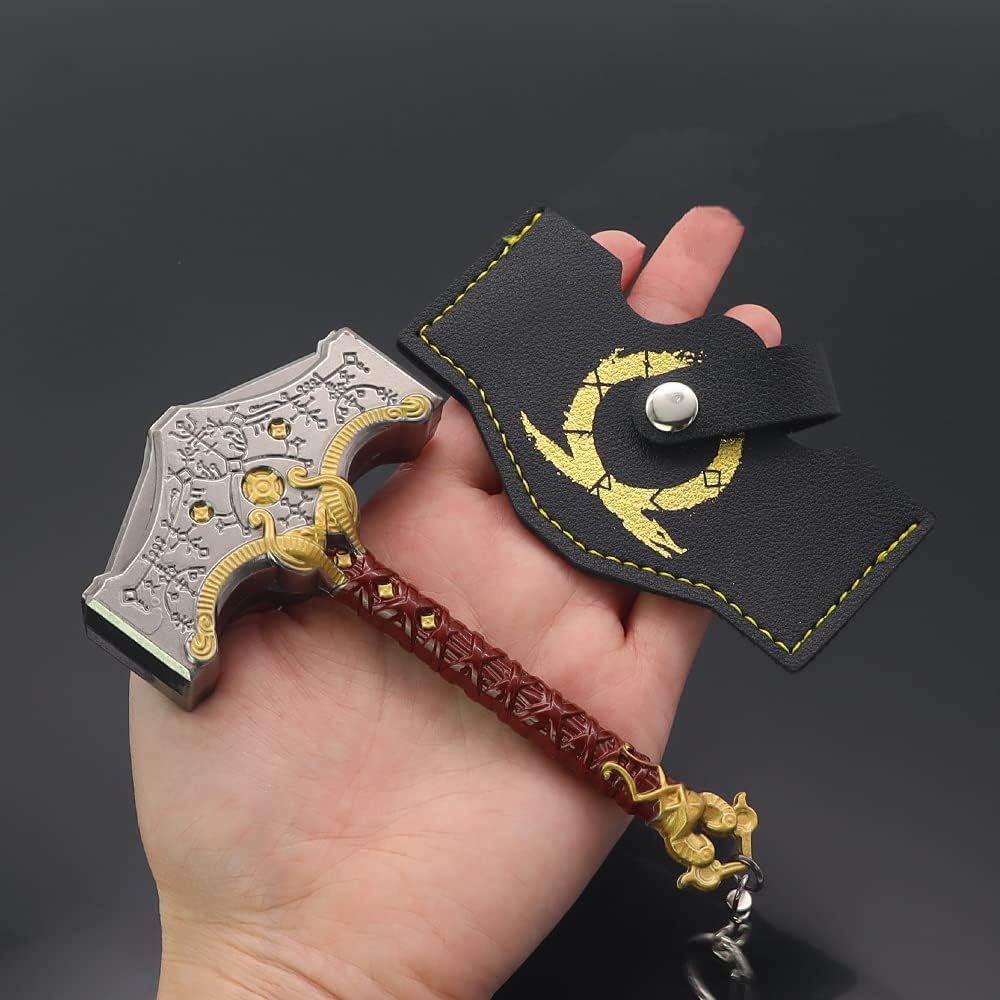 Superbuybox God of War Ragnarök Thor Mjölnir the hammer of Thor Action Figures Game Toys Collection Keychain Gift Desk Decoration Backpack Pendant Gift Bronze Version