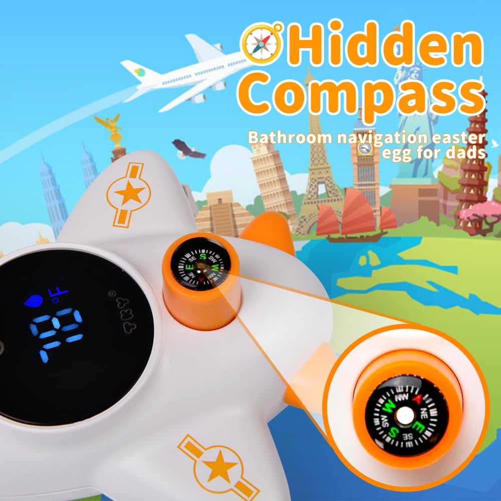 TKY Baby Bath Thermometer with Floating Toys - Digital Water & Room Temperature Monitor, Rechargeable Thermometer with Alerts for Newborn Bath Essentials, Infant Safety(TKYCD008)