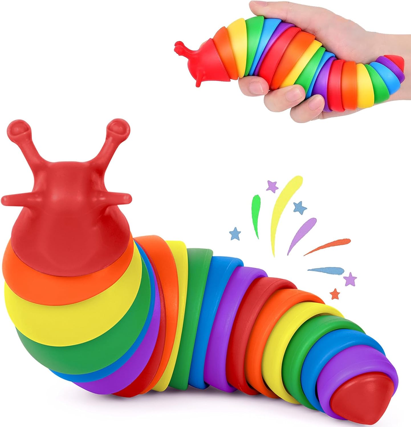 IFiwin Fidget Slug Toys, Sensory Slug Fidget Bulk Toys for Autistic Kids & Adults, Autism Sensory Toys Bulk Fidgets Stocking Stuffers, Birthday Gifts for Boys Girls