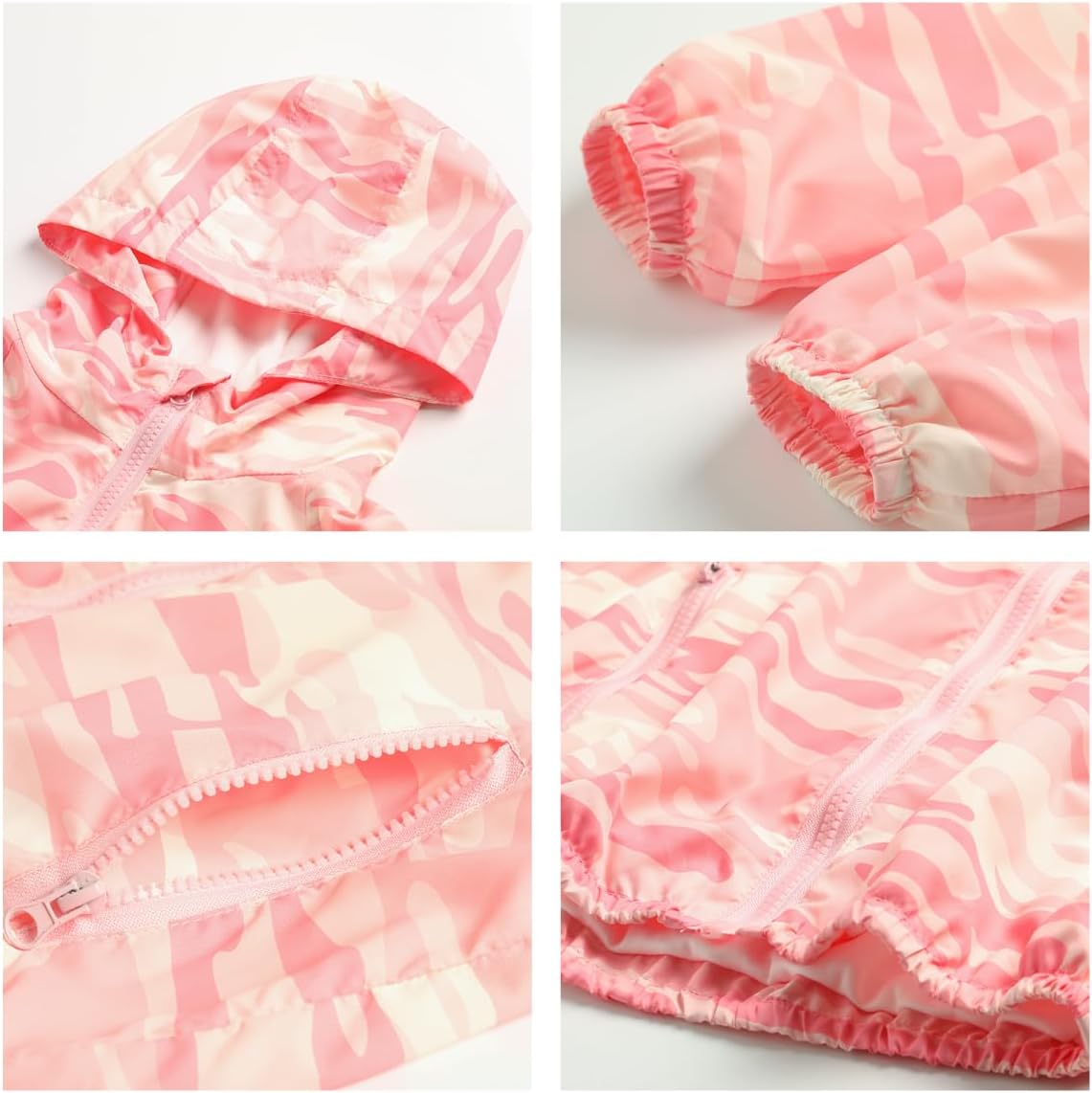 WELAKEN Lightweight Jacket for Girls Kids & Toddler II Girls' Print Water-Resistant Jacket