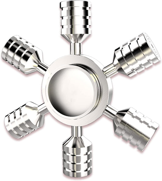Metal Fidget Spinner Toy Stainless Steel, Horizontal and Vertical Can Rotate Spins, Precision Durable Bearing High Speed Spin 3-4 Min, EDC Focus Anxiety Stress Relief for Adults