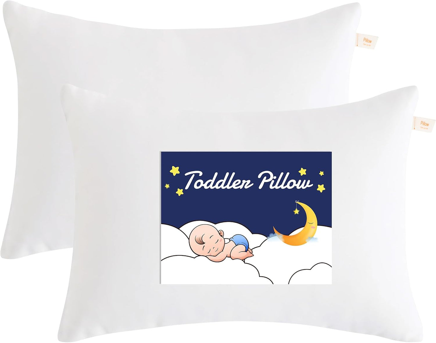 NTBAY Toddler Pillows, Down Alternative 13"x18" Pillows, Machine Washable - Soft and Breathable Travel Small Pillows for Sleeping, Ideal for Daycare, Crib, Cot, White