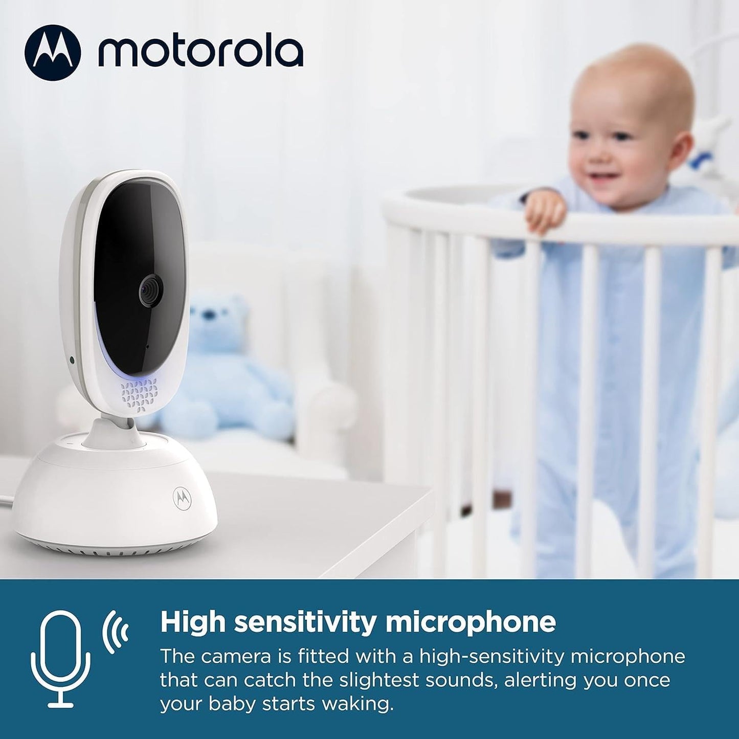 Motorola Nursery VM75 2-Camera Video Baby Monitor, 1000ft Range no WiFi 2.4 GHz Wireless, 5" Screen, 2-Way Audio, Pan/Tilt/Zoom, Room Temp, Lullabies, Night Vision (Renewed)