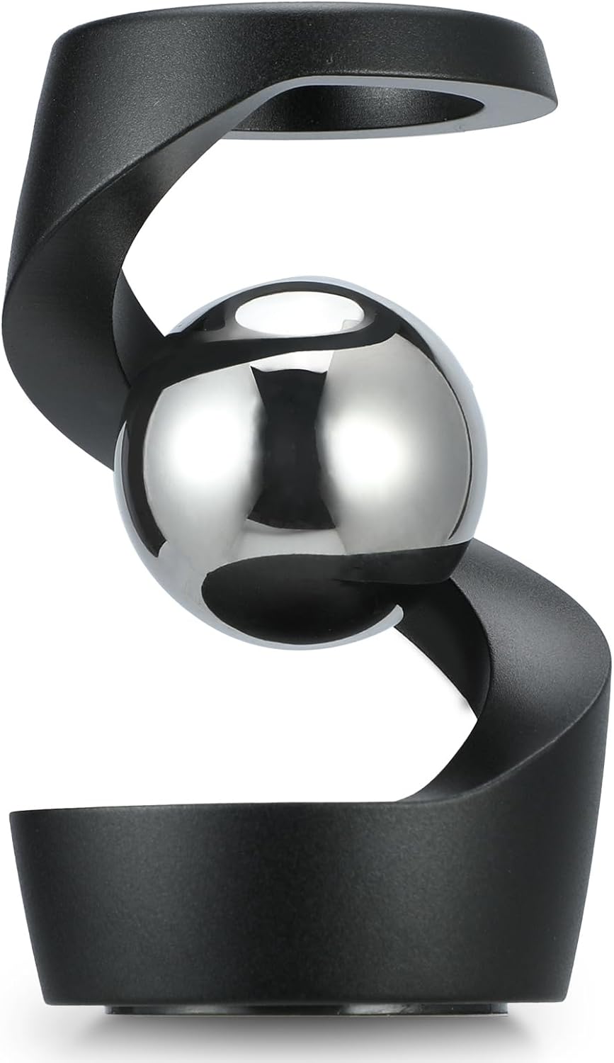 Kinetic Optical Illusion Toys, Kinetic Desktop Fidget Spinner Toys, Cool Gadget Desk Toy Fidget Toys Gift for Various Holidays, Kinetic Spinner Ball Relieve Stress Anxiety for Kids and Adults (Black)