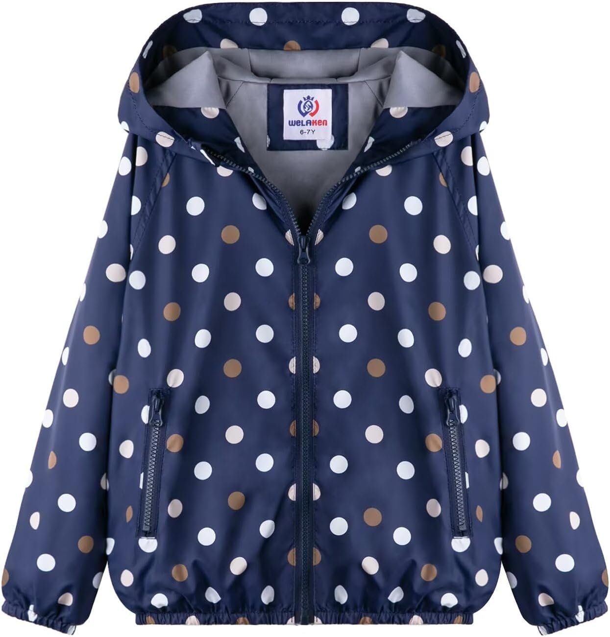WELAKEN Lightweight Jacket for Girls Kids & Toddler II Girls' Print Water-Resistant Jacket
